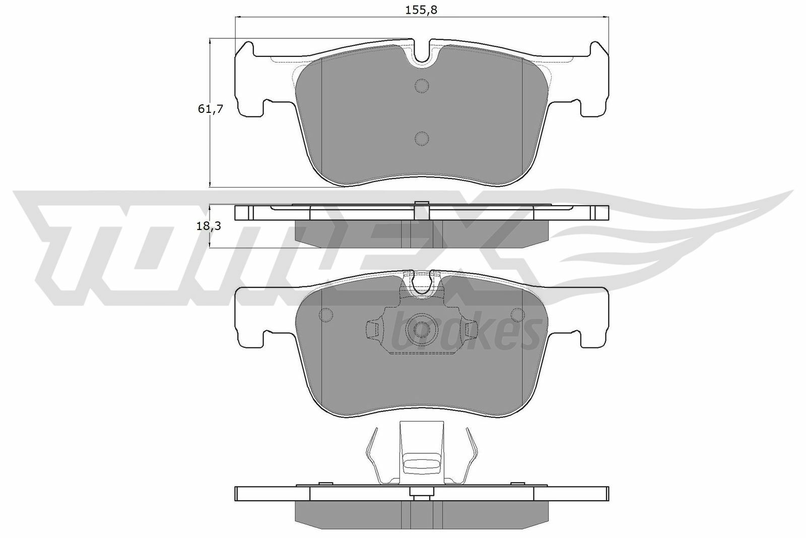 Sada brzdových destiček, kotoučová brzda TOMEX Brakes